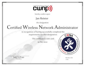 My CWNA certificate